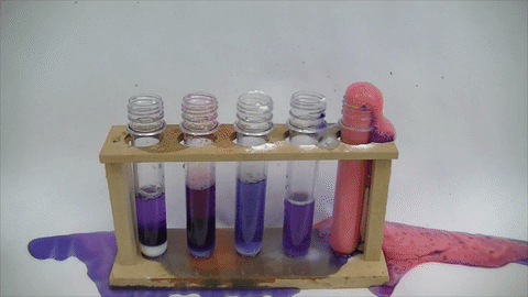 Fizzing test tubes gif. Science is weird, messy and fun to play with!
