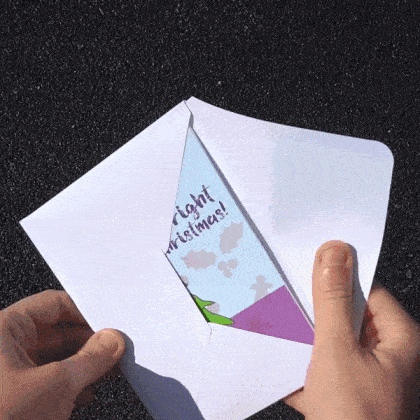 Christmas card changes colour in light