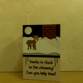 santa pops out of chimney when the plunger is pushed
